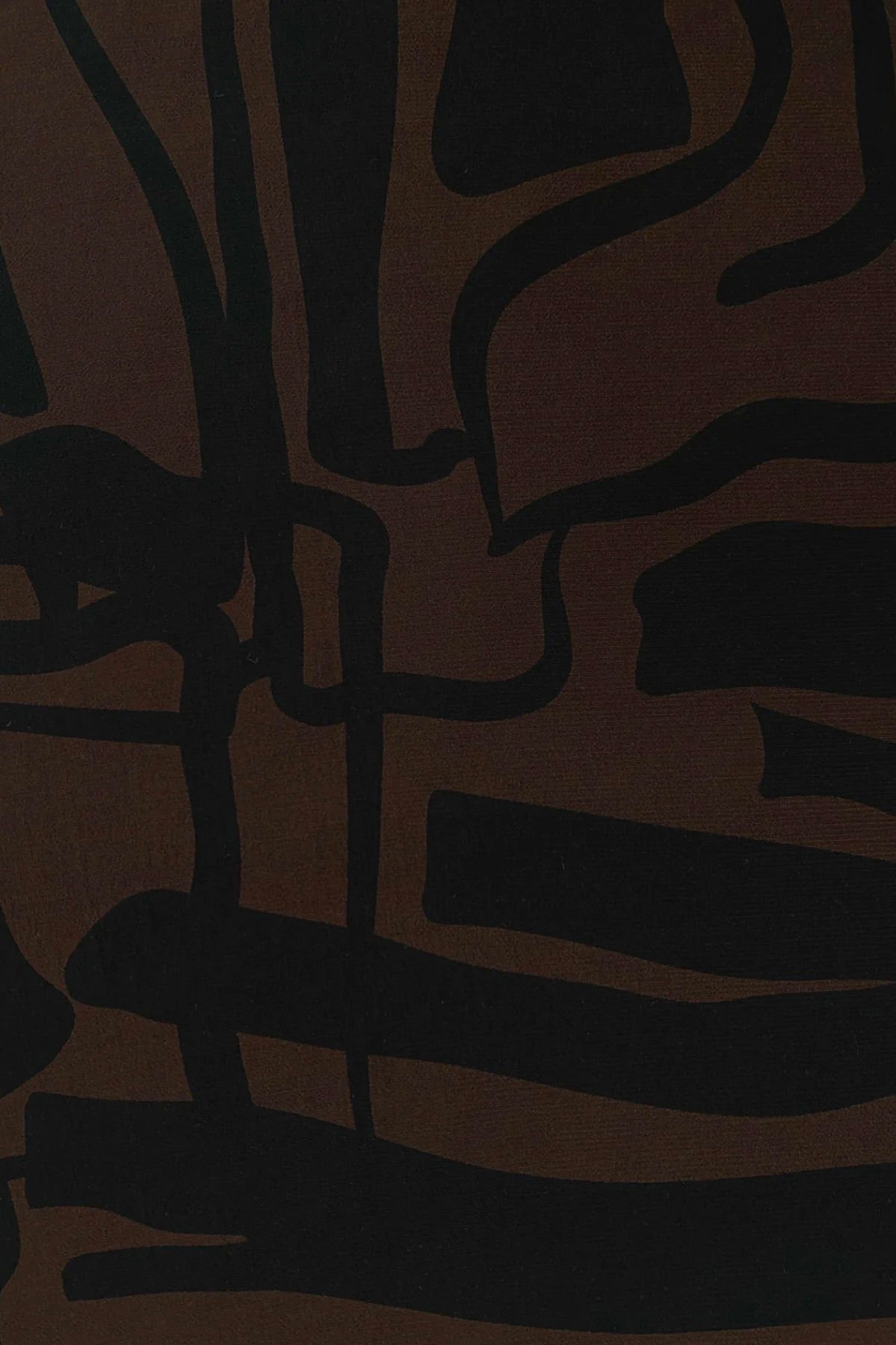 District Chocolate Print LS Maxi Dress