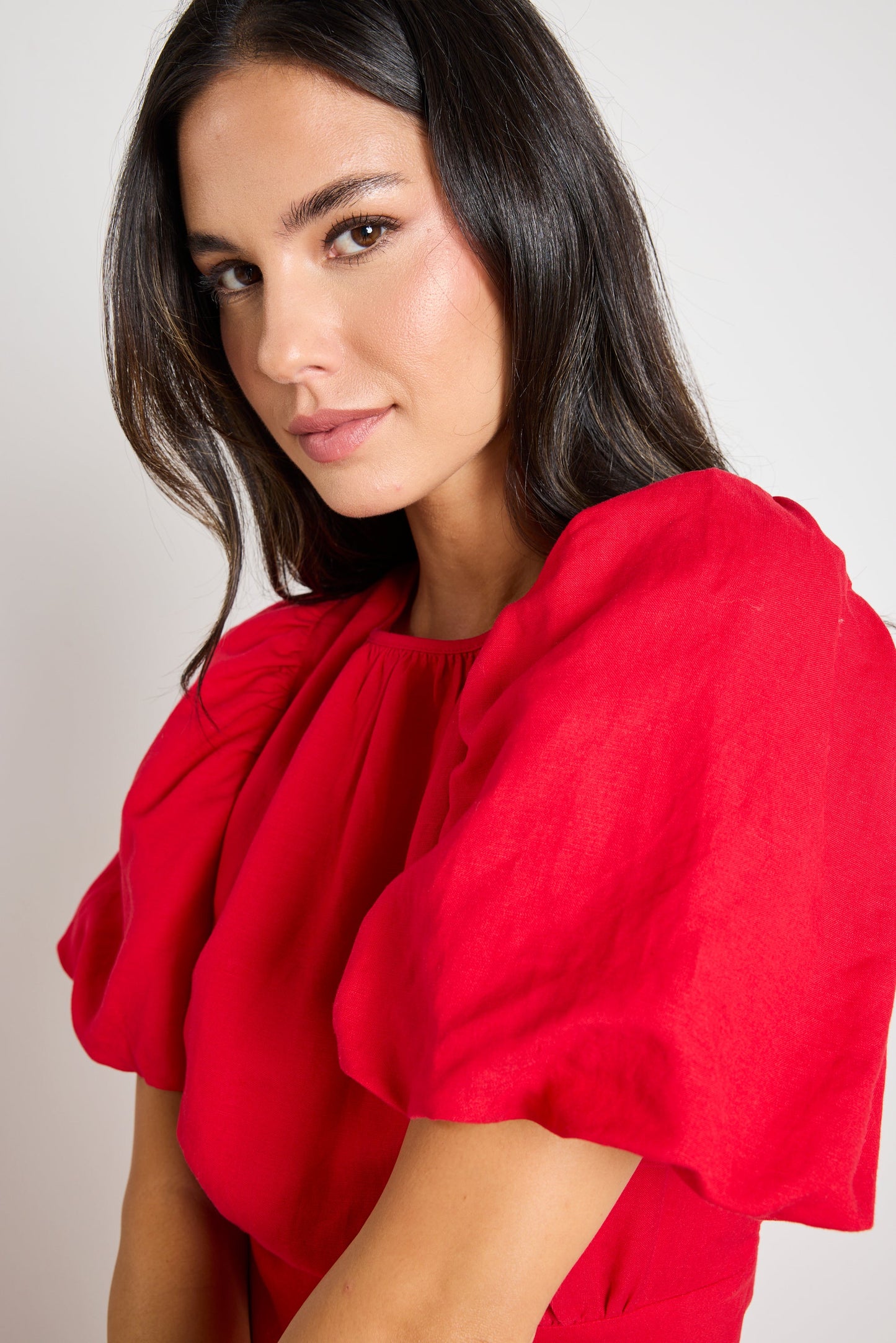 Stage Cherry Puff Sleeve Floaty Maxi Dress