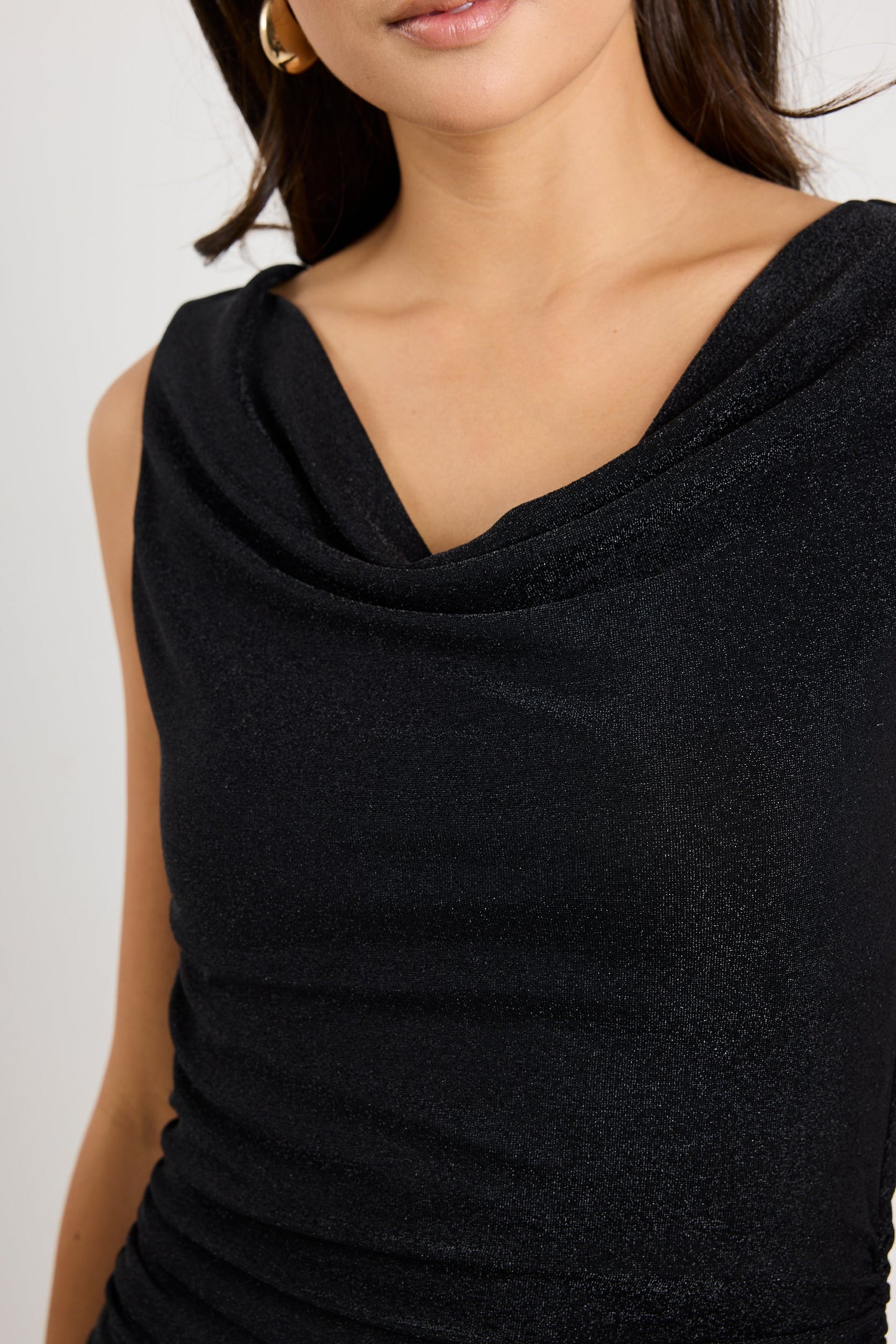 Swift Black Shimmer Jersey Reversible Sleeveless Maxi Dress