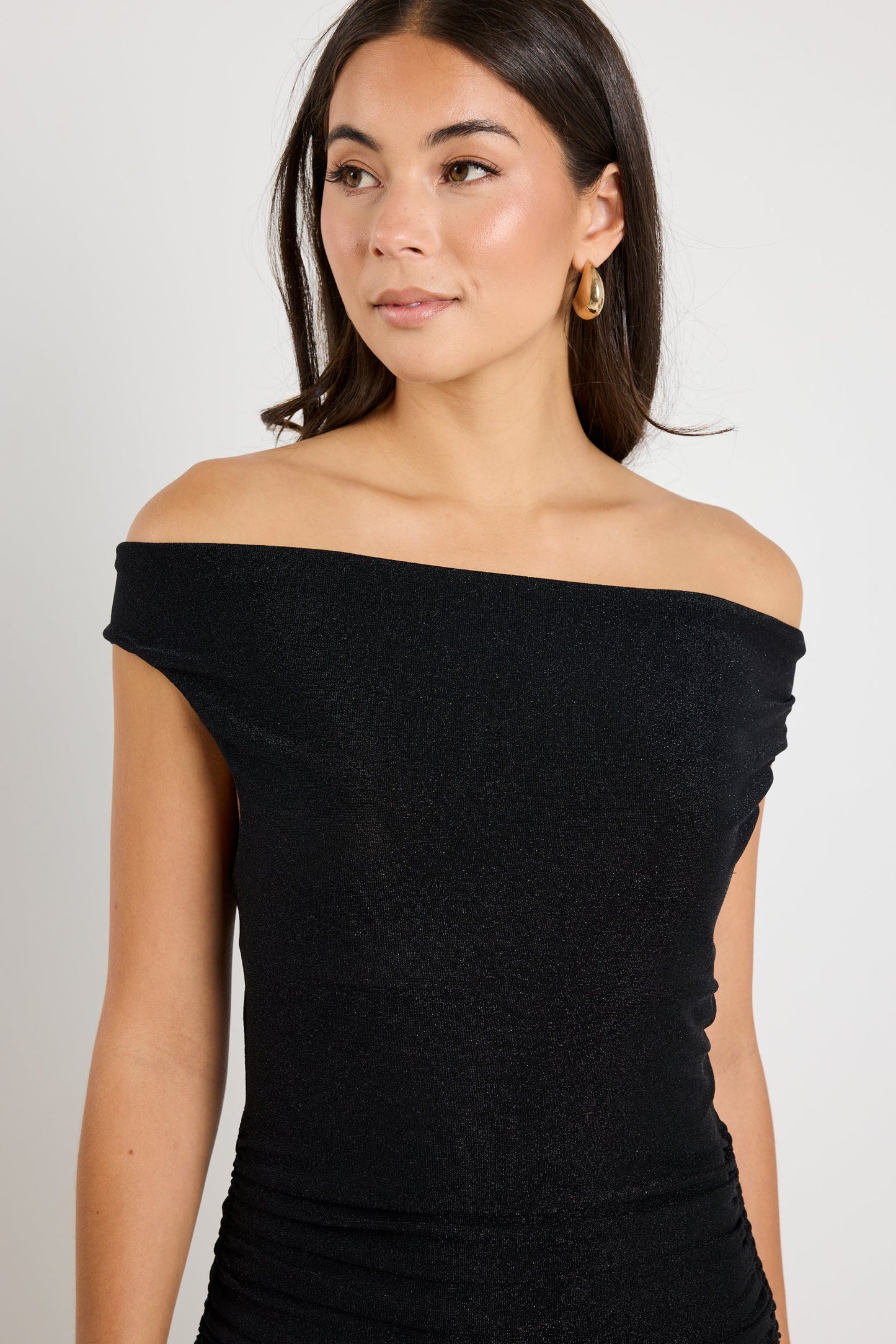 Swift Black Shimmer Jersey Reversible Sleeveless Maxi Dress