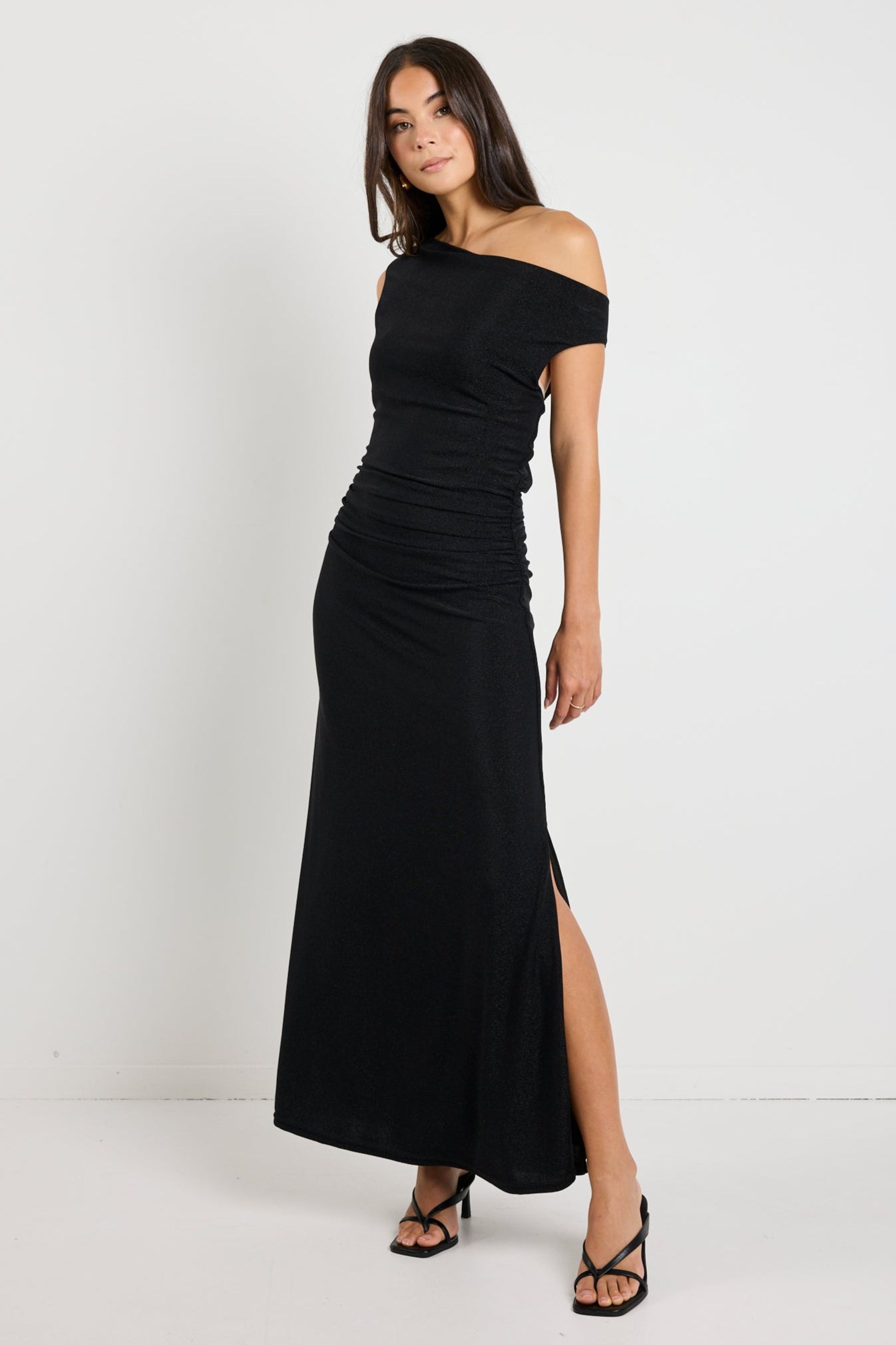 Swift Black Shimmer Jersey Reversible Sleeveless Maxi Dress