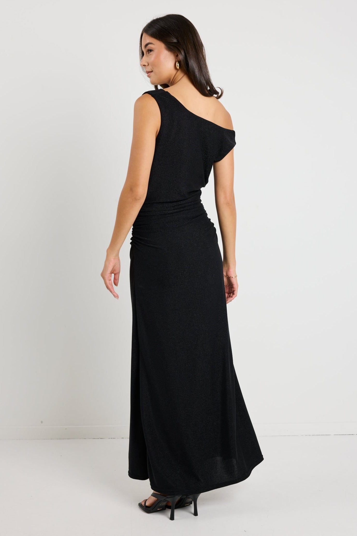 Swift Black Shimmer Jersey Reversible Sleeveless Maxi Dress